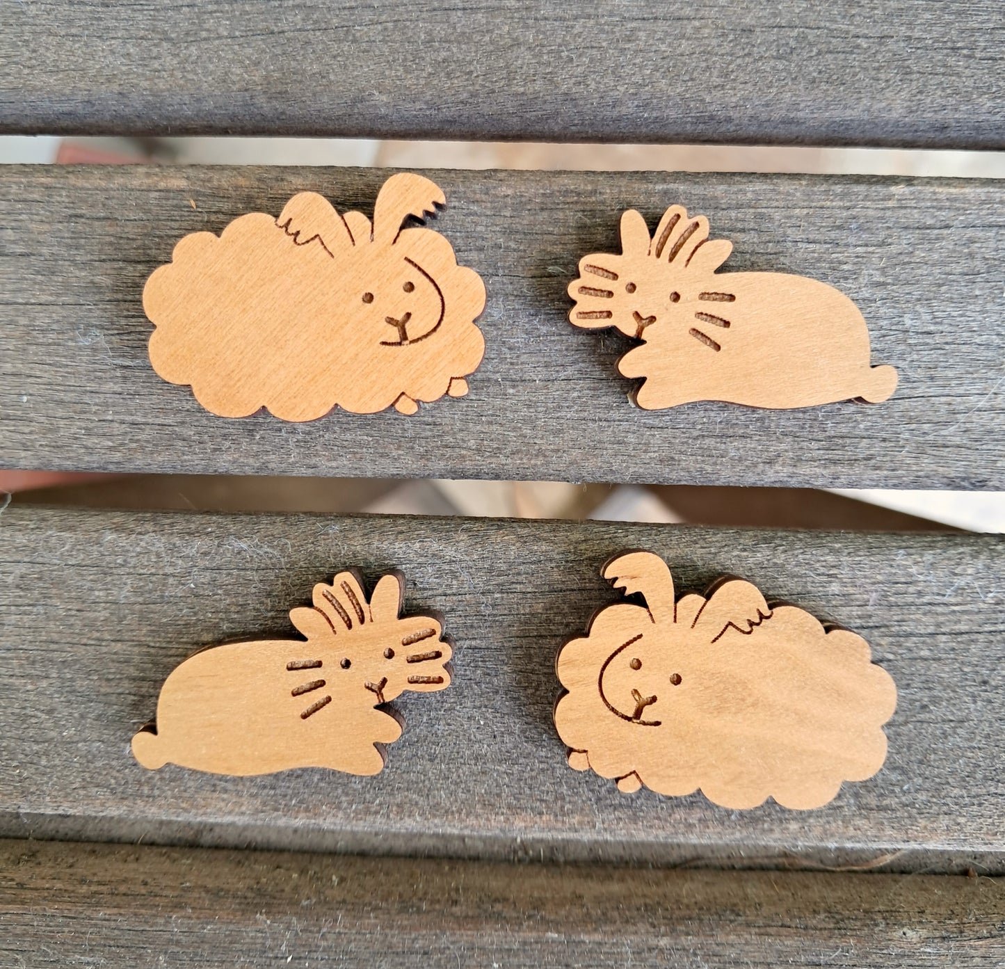 Small Bunny Magnets (Set of 4) - Angora & Lionhead