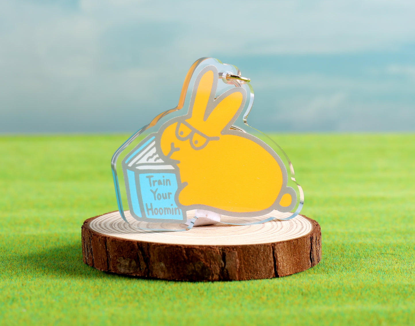 Book Bunny Acrylic Keychain 2.5"