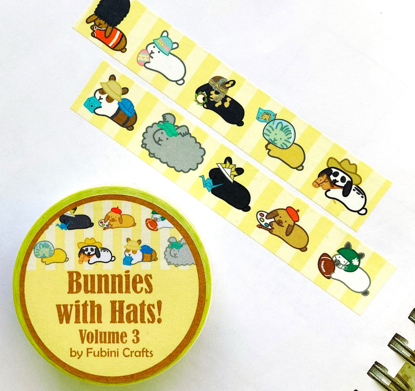 Bunnies with Hats Volume 3 Washi Tape 15mm x 10m