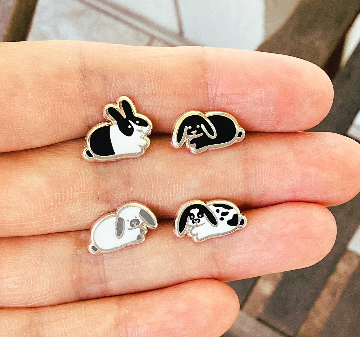bunny earrings dutch uppy black lop himalayan lop spotted lop