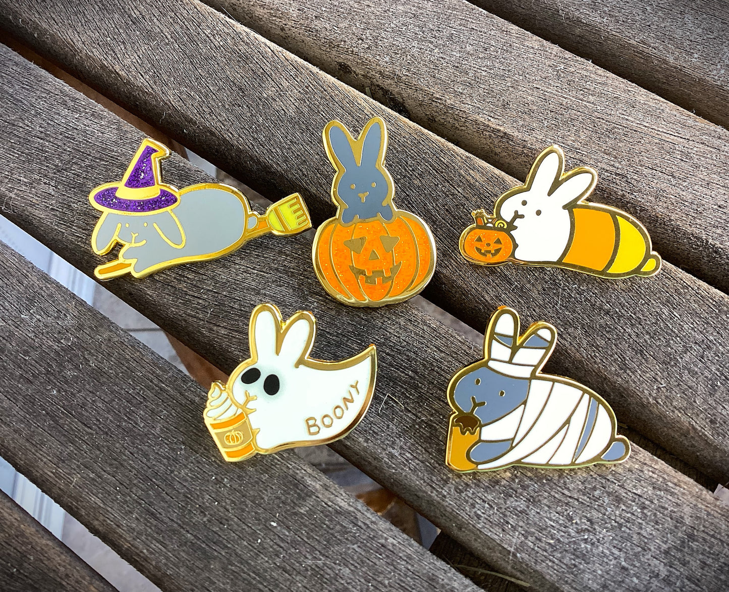 Mummy Bunny Halloween Enamel Pin