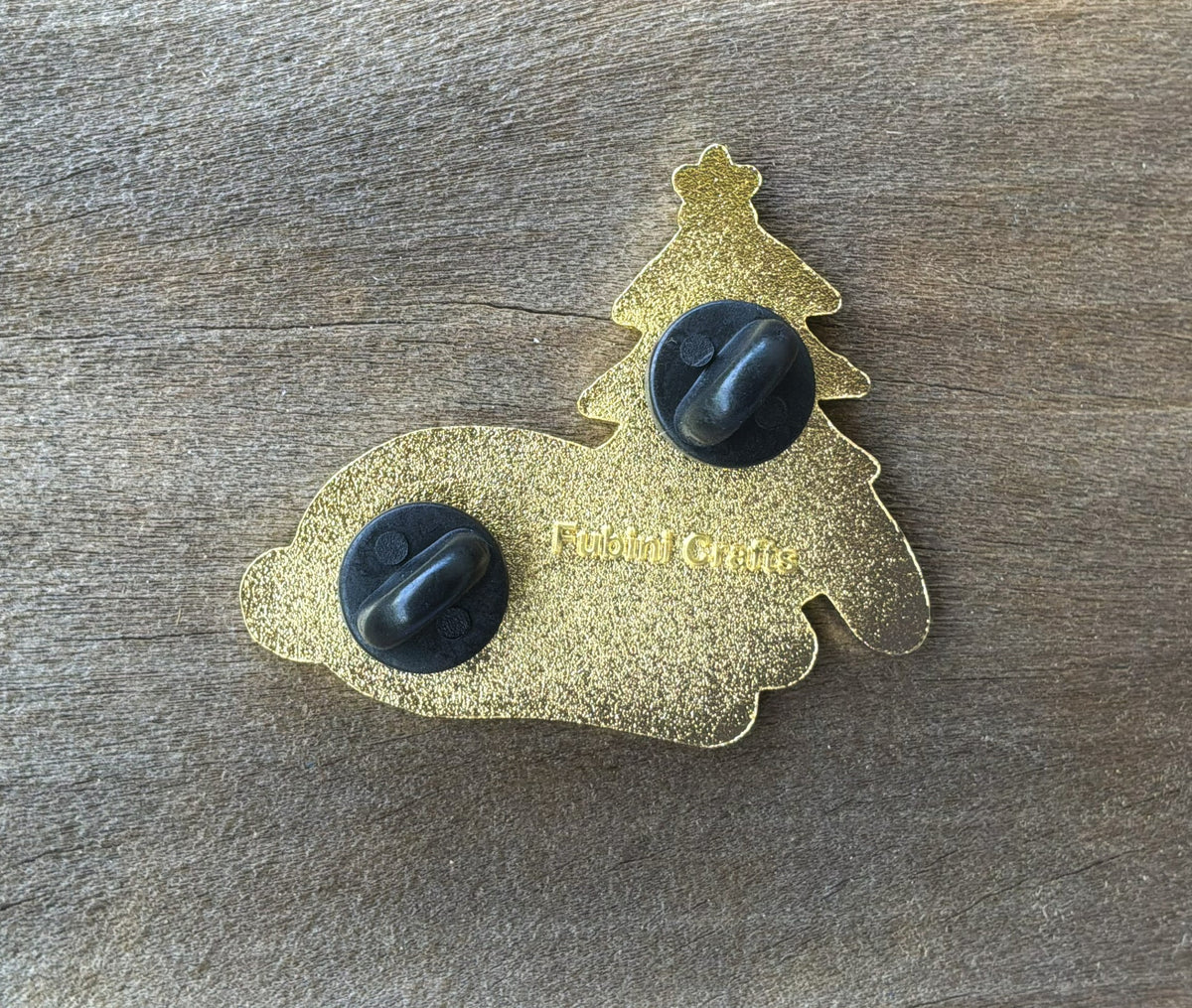 Festive Tree Hat Bunny Glitter Enamel Pin