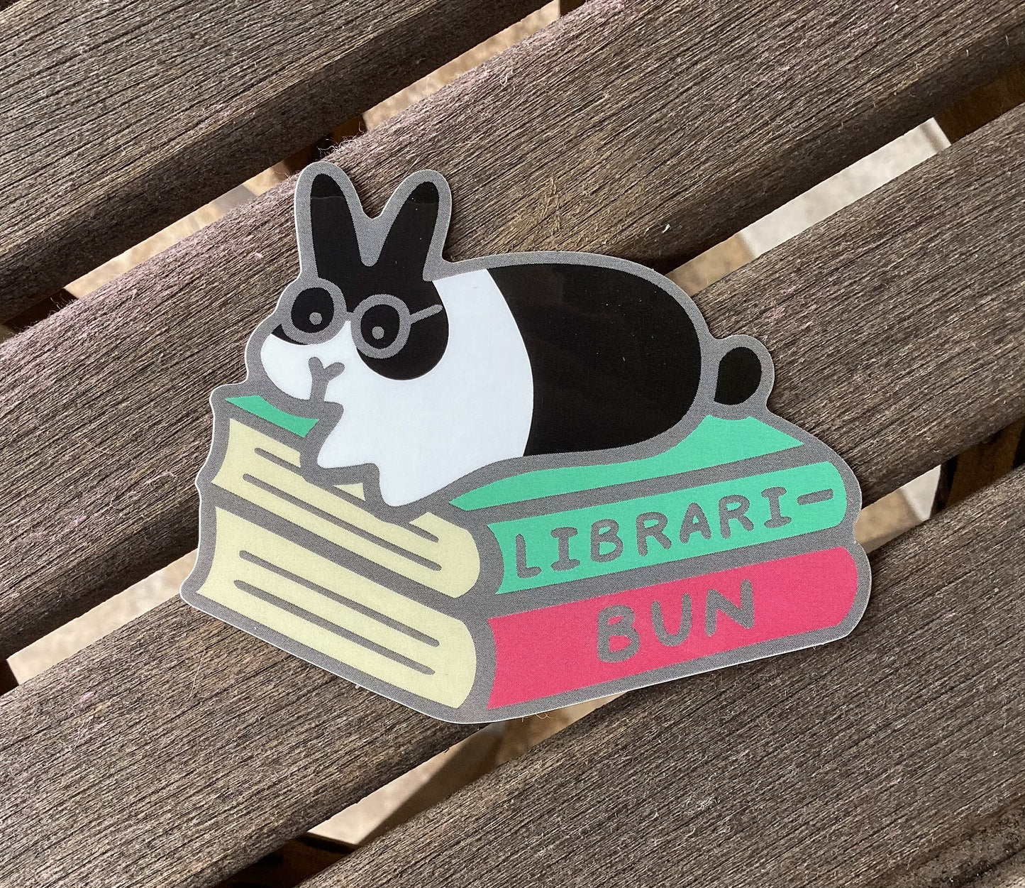 Libraribun Sticker, Bunny Librarian Sticker