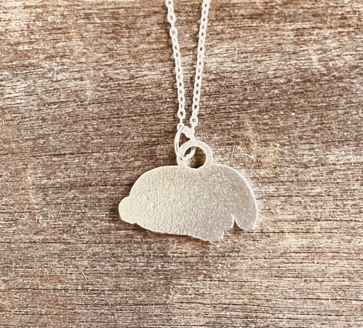 back of lop rabbit necklace
