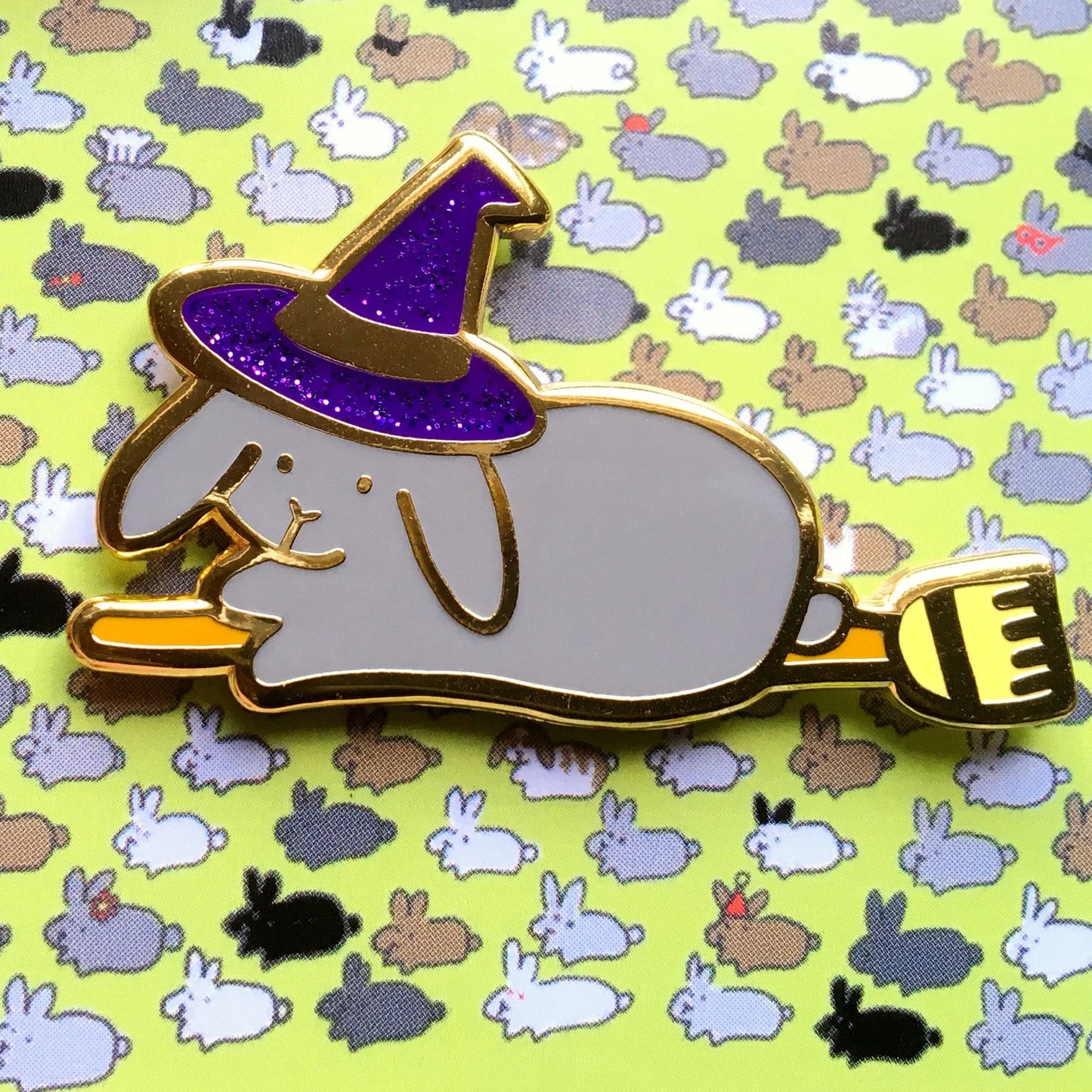 Witch Bunny Halloween Pin