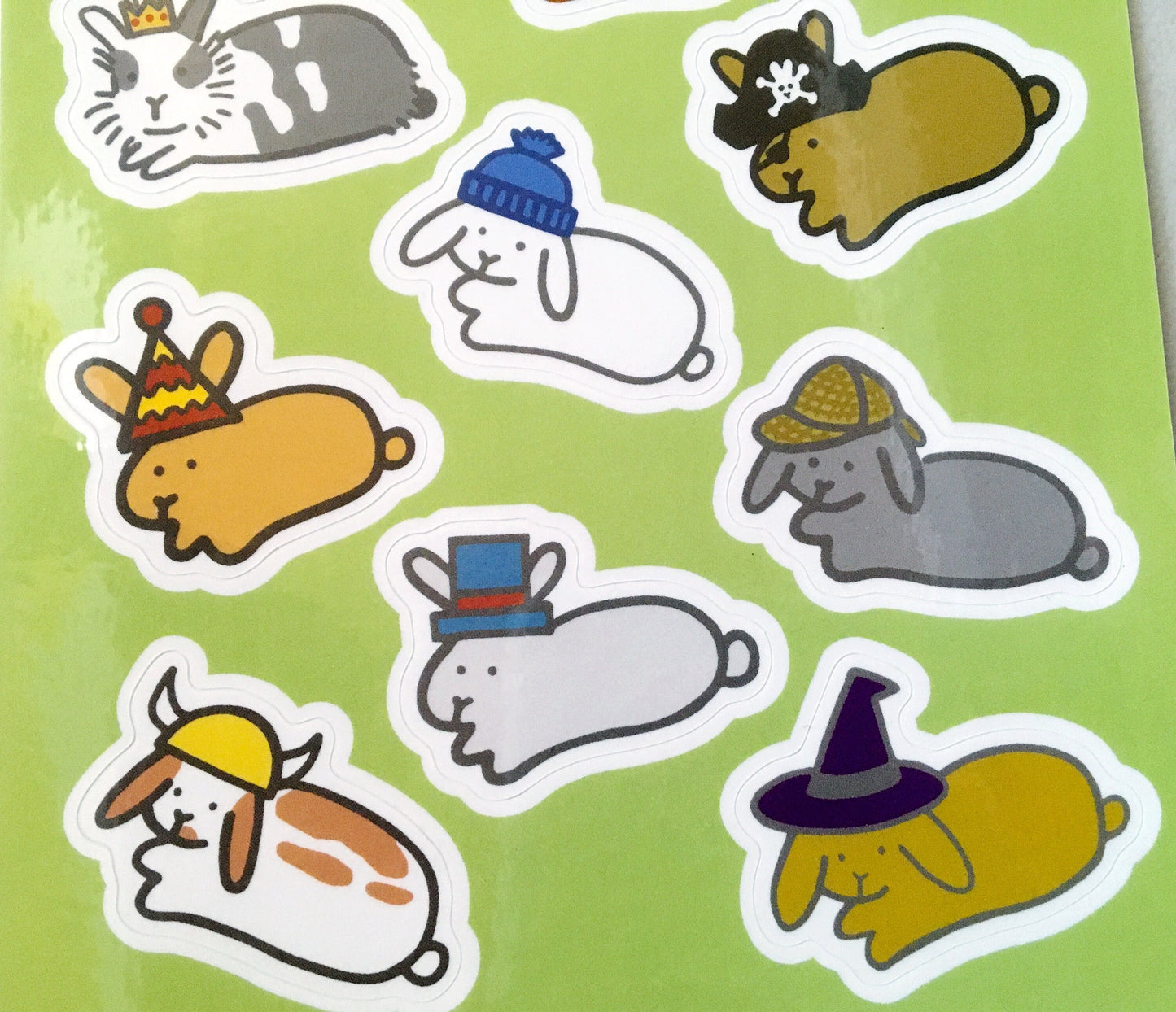 Bunnies with Hats Volume 1 Sticker Sheet