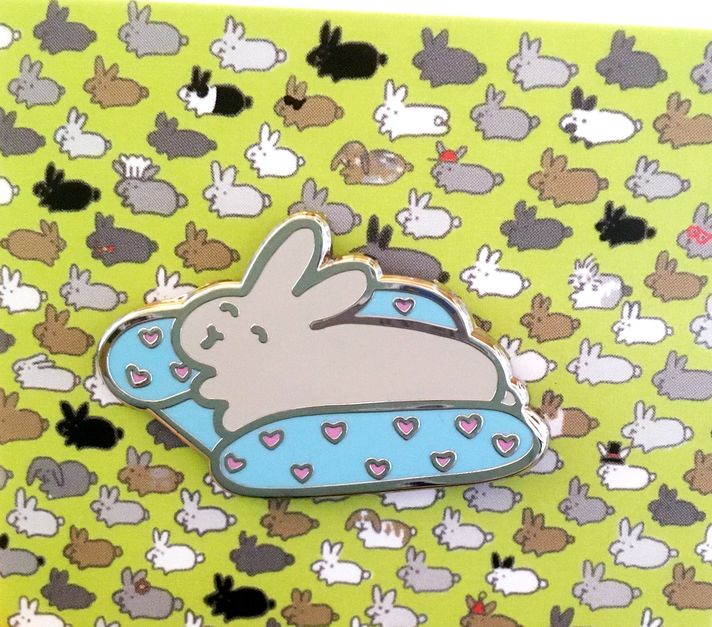 Sleepy Rabbit in Bed Pin