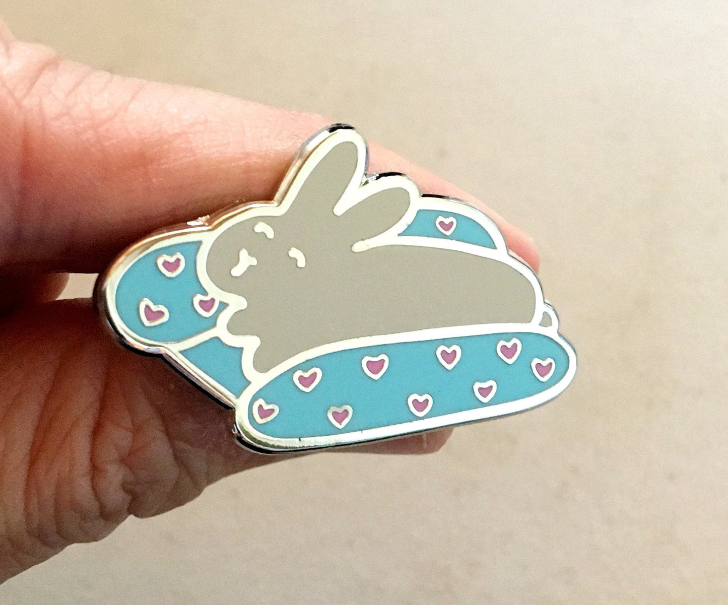 Sleepy Rabbit in Bed Pin