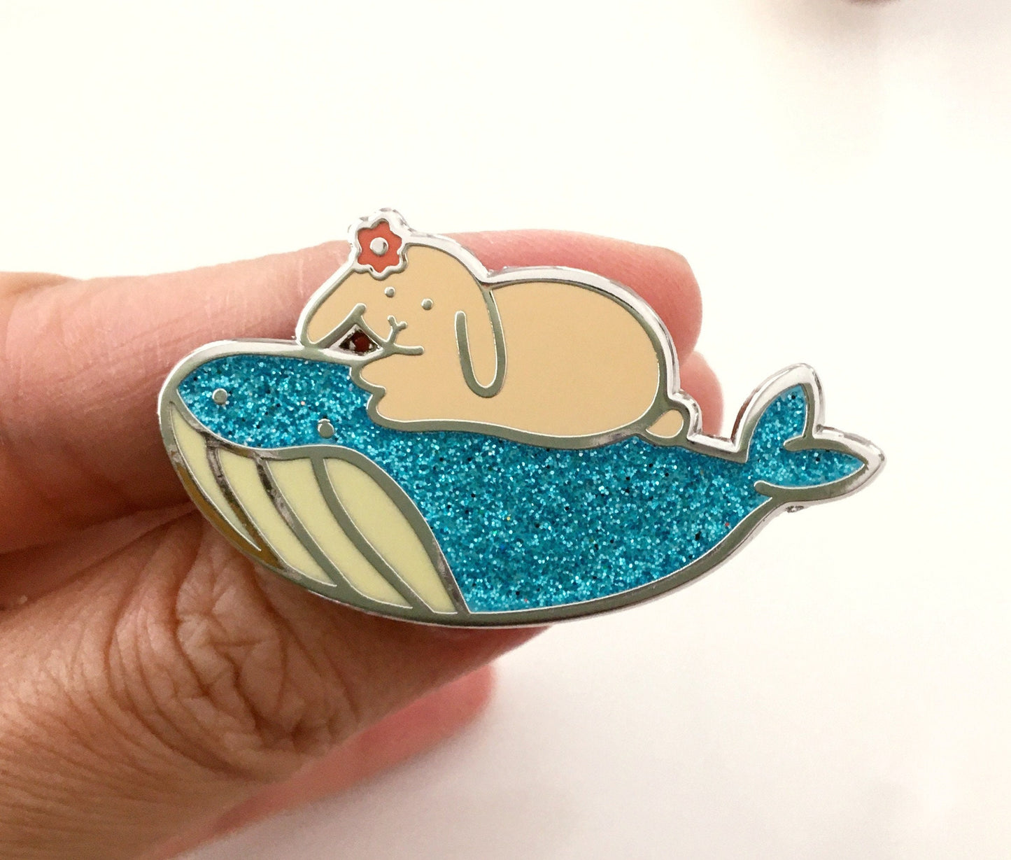 Bunny Whale Pin