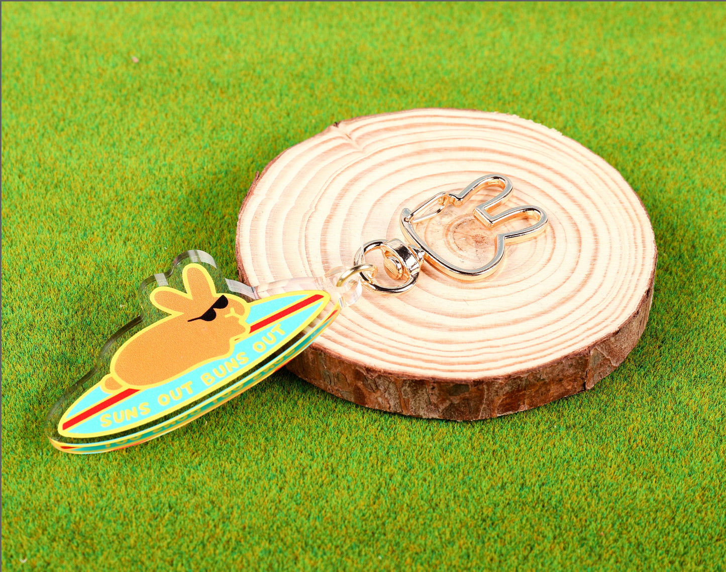 Sun Out Buns Out Acrylic Keychain 2.5”