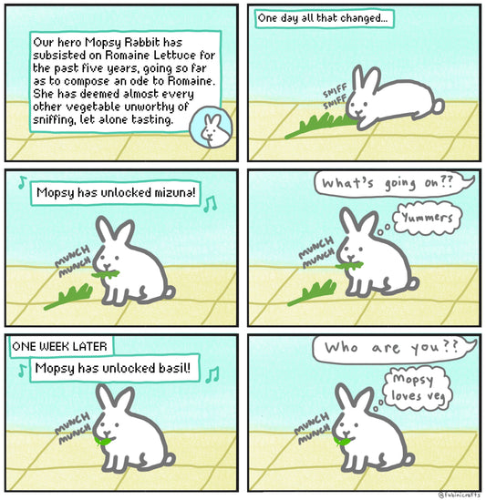 Mopsy unlocks new vegetables comic