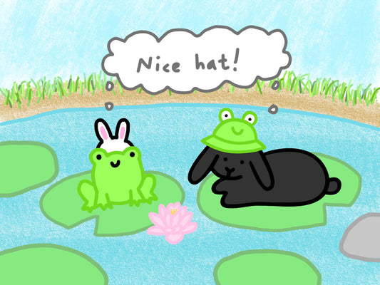 Frog Hat Bunny Comic (published 5/9/2023)