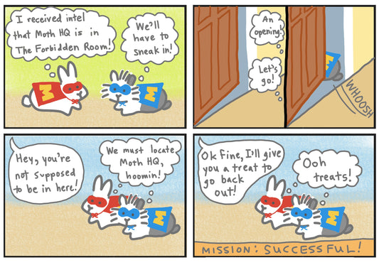 Super Buns and the forbidden room comic (published 3/3/2024)