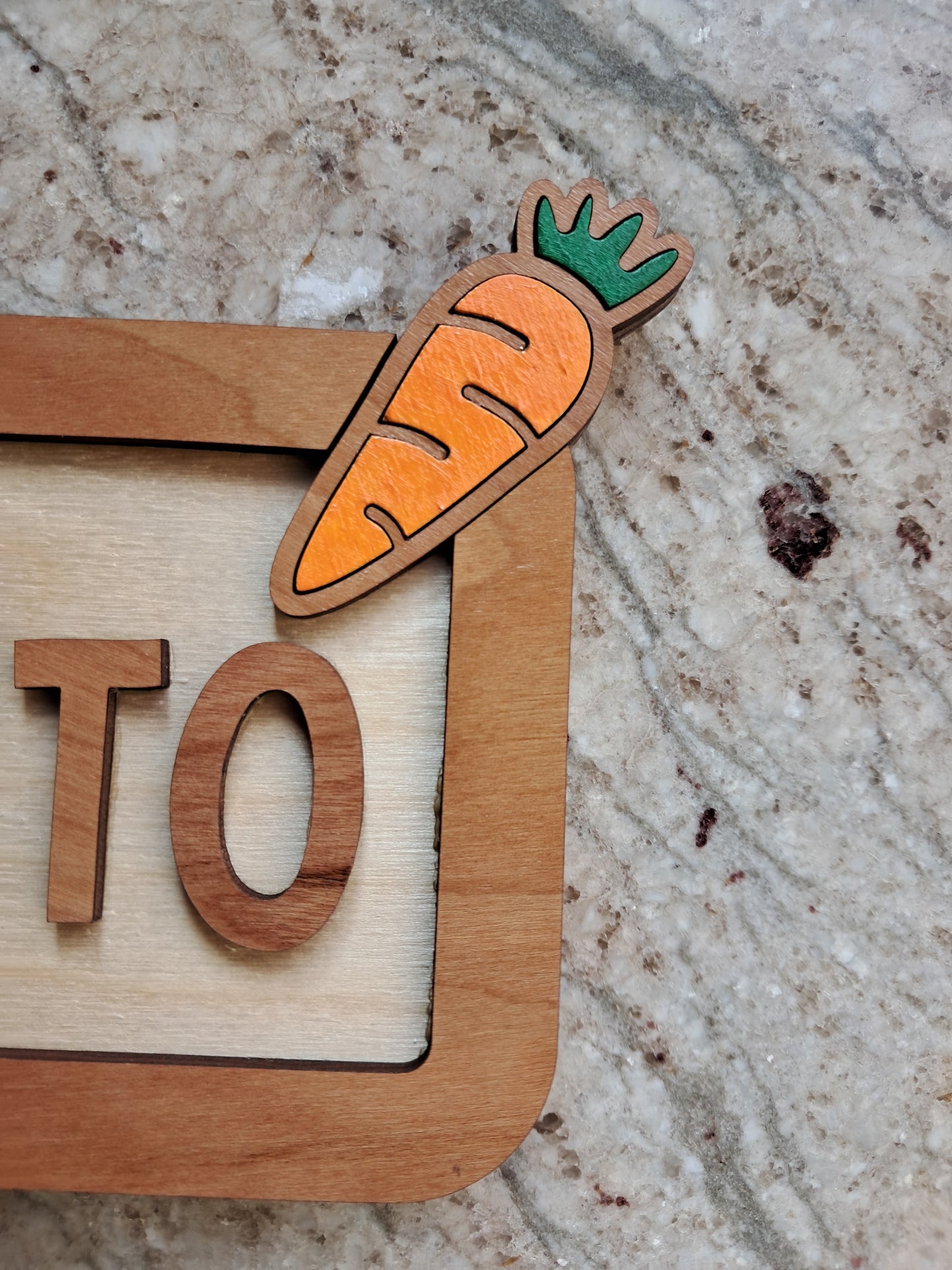 Personalized One Bunny Name Sign with Fruit 9" x 3.5", Cute Custom Rabbit Wood Sign