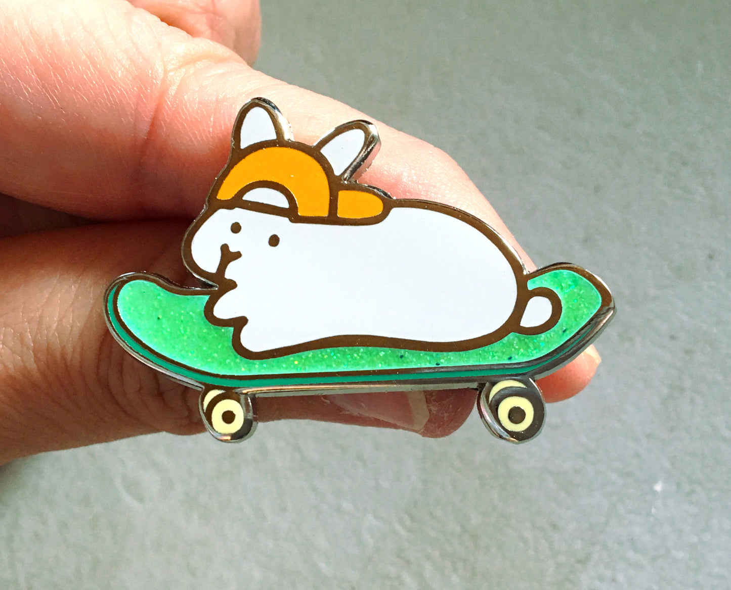 Skateboard Bunny Pin