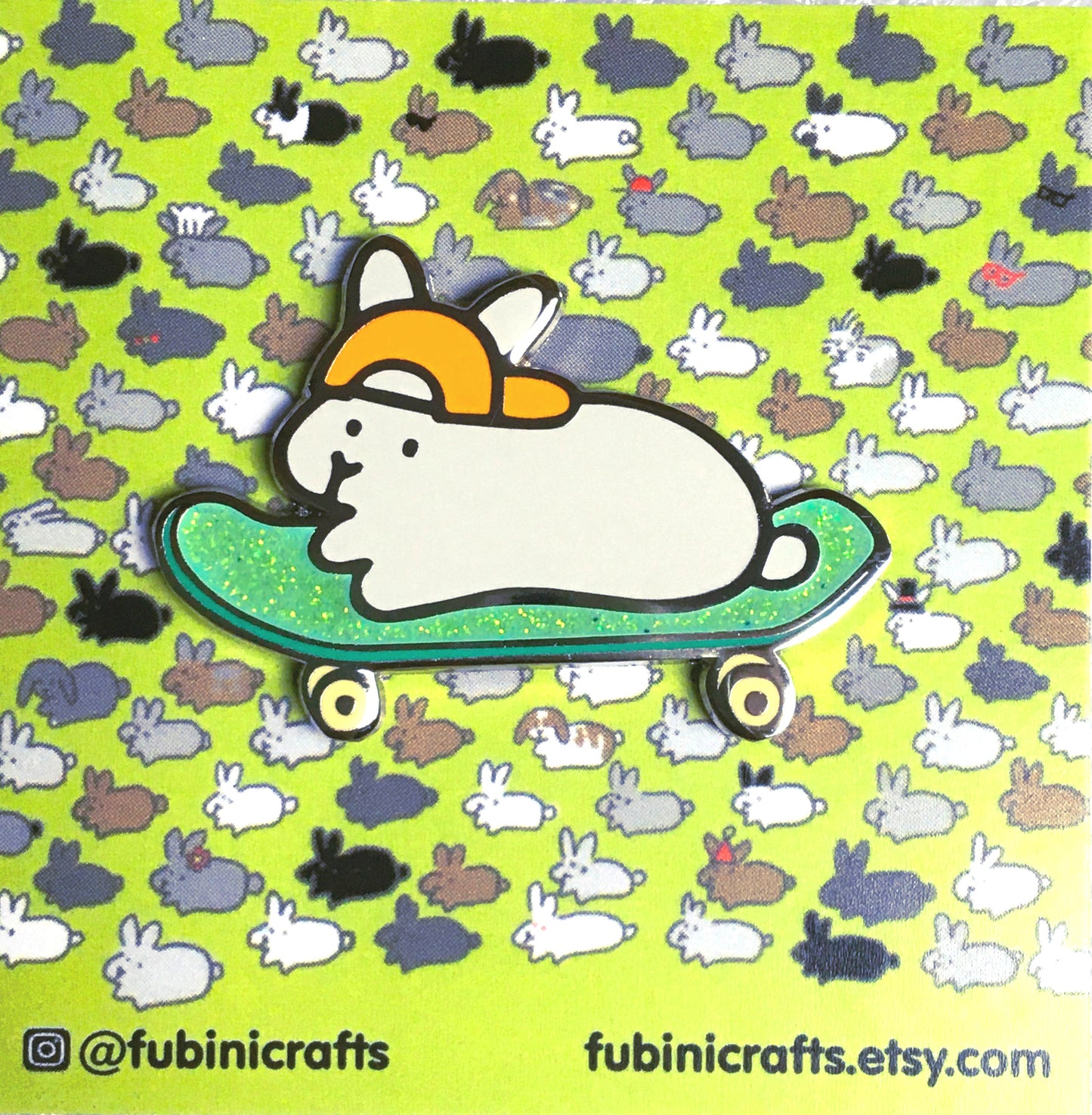 Skateboard Bunny Pin