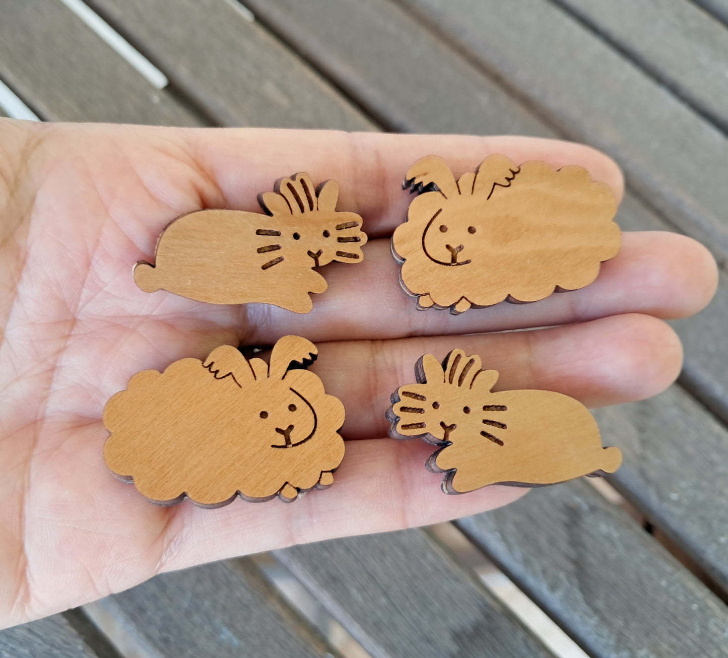 Small Bunny Magnets (Set of 4) - Angora & Lionhead
