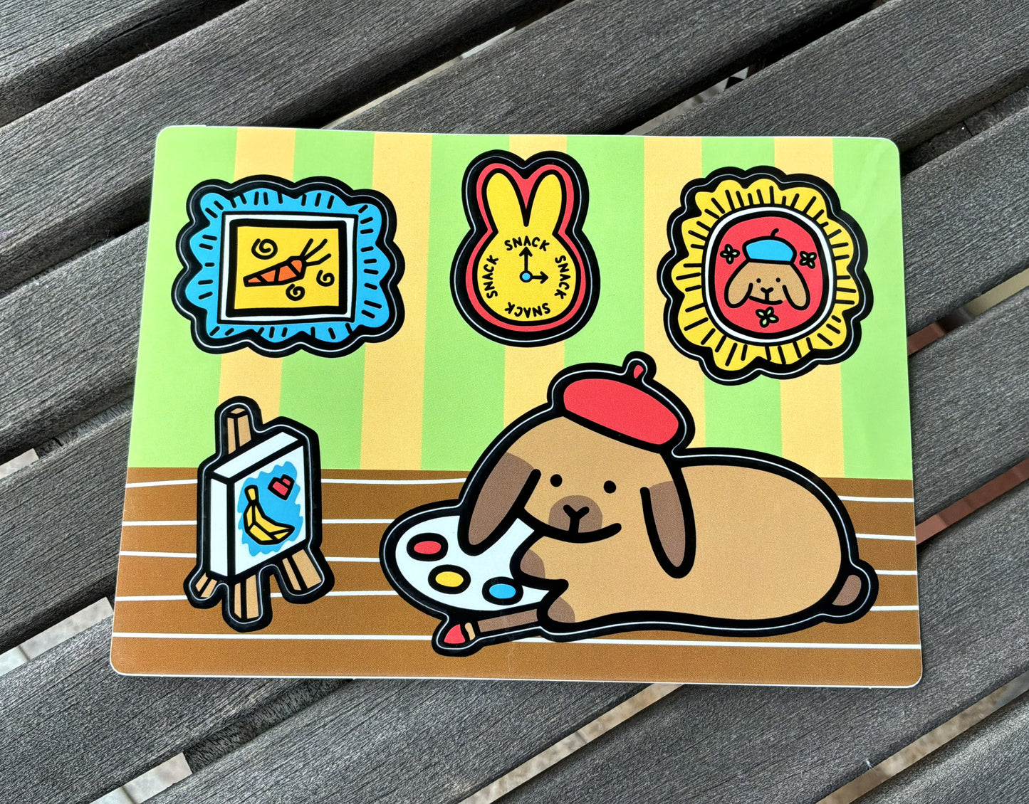 Artist Bunny Sticker Sheet