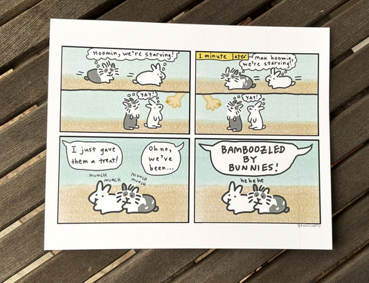 Bamboozled By Bunnies Comic Art Print 8"x10"