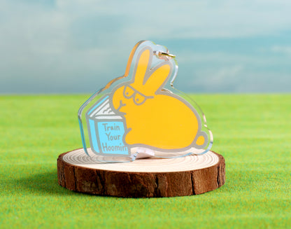 Book Bunny Acrylic Keychain 2.5"