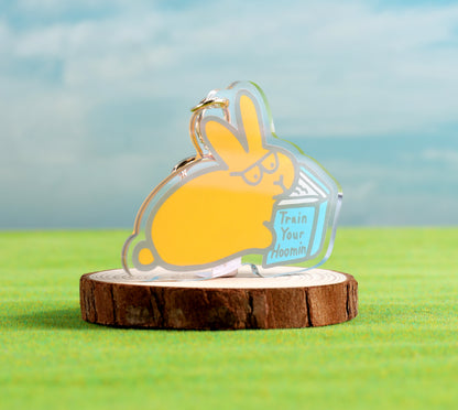 Book Bunny Acrylic Keychain 2.5"