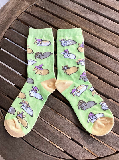 Bunny Rabbit Crew Socks - Bunnies with Hats Volume 1