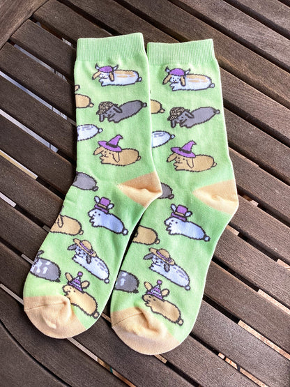 Bunny Rabbit Crew Socks - Bunnies with Hats Volume 1