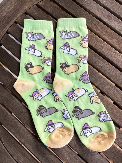 Bunny Rabbit Crew Socks - Bunnies with Hats Volume 1