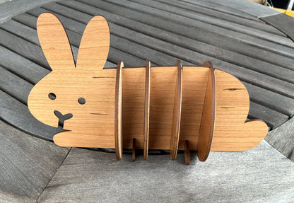 Bunny Wooden Set of 4 Coasters with Cork Bottoms