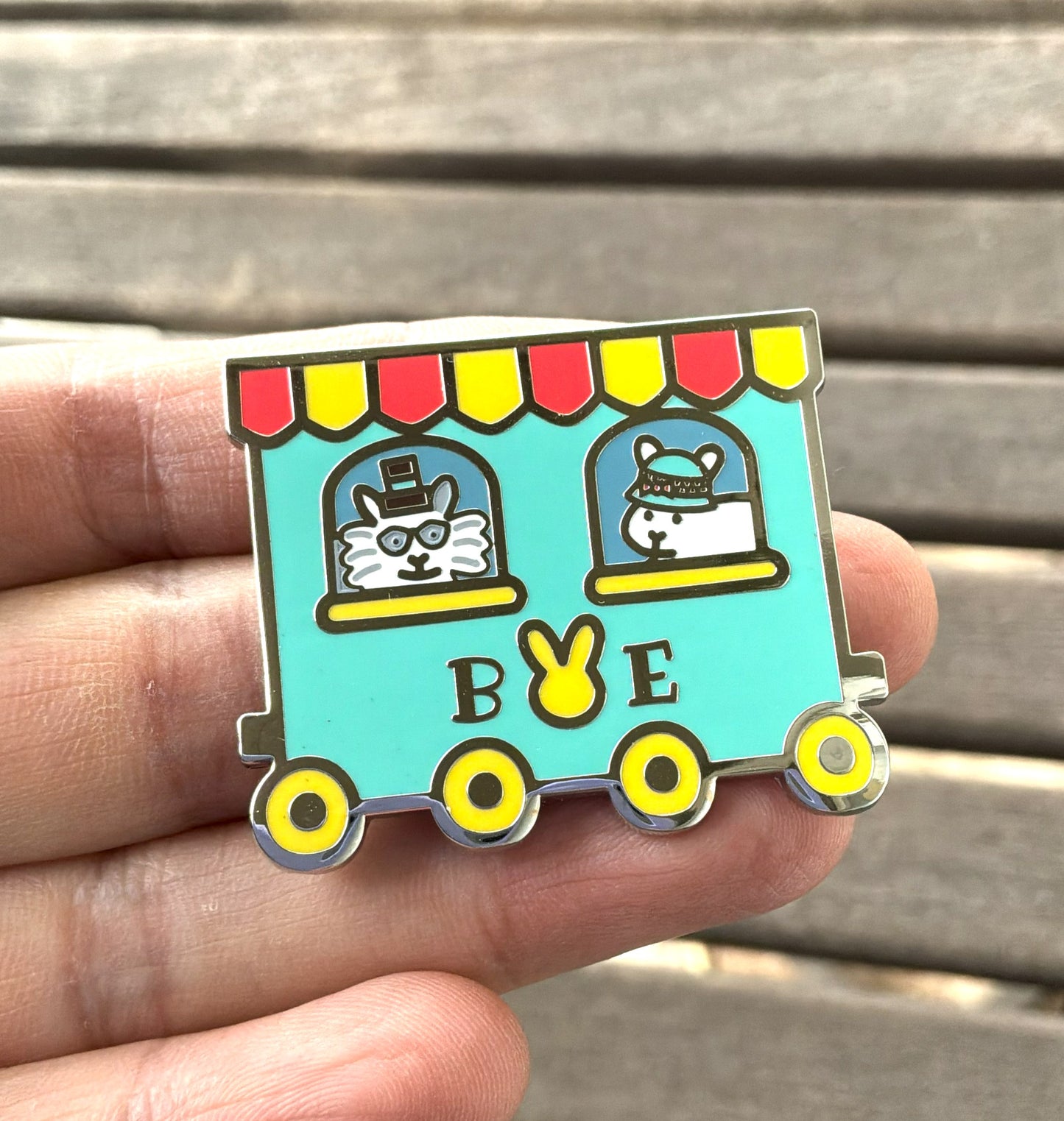 Train Bunny Pins
