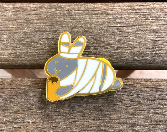 Mummy Bunny Halloween Enamel Pin