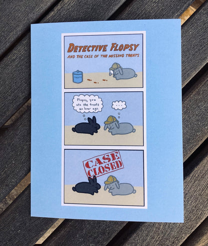 Bunny Comic Detective Flopsy Missing Treats Card