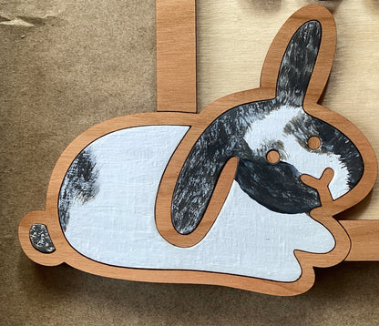 painted wooden unilop bunny