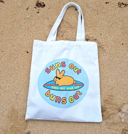 suns out buns out tote bag