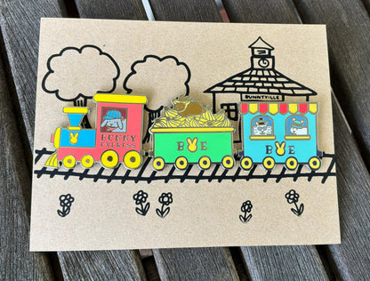 Train Bunny Pins