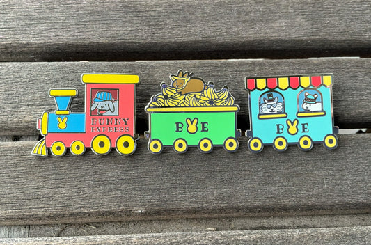 Train Bunny Pins