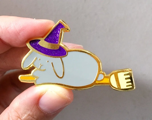 Witch Bunny Halloween Pin