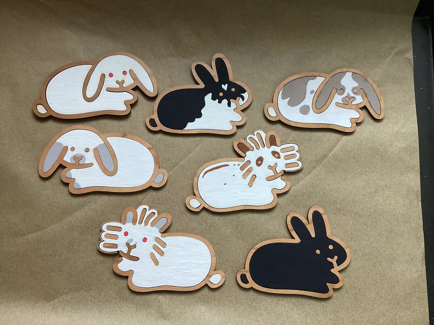 wooden painted bunny examples for signs