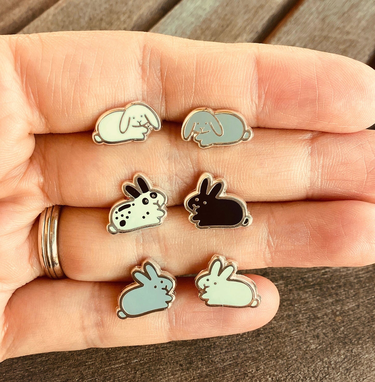 bunny stud earrings