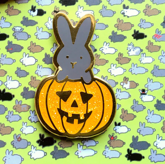 Pumpkin Bunny Halloween Pin