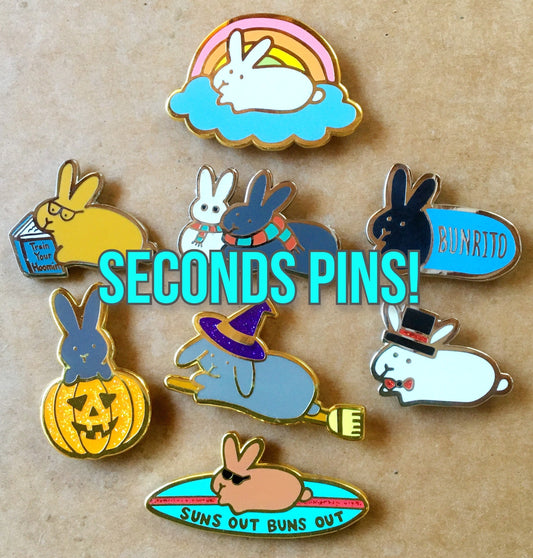 SECONDS B-Grade PINS:  Various Bunny Pins with Imperfections