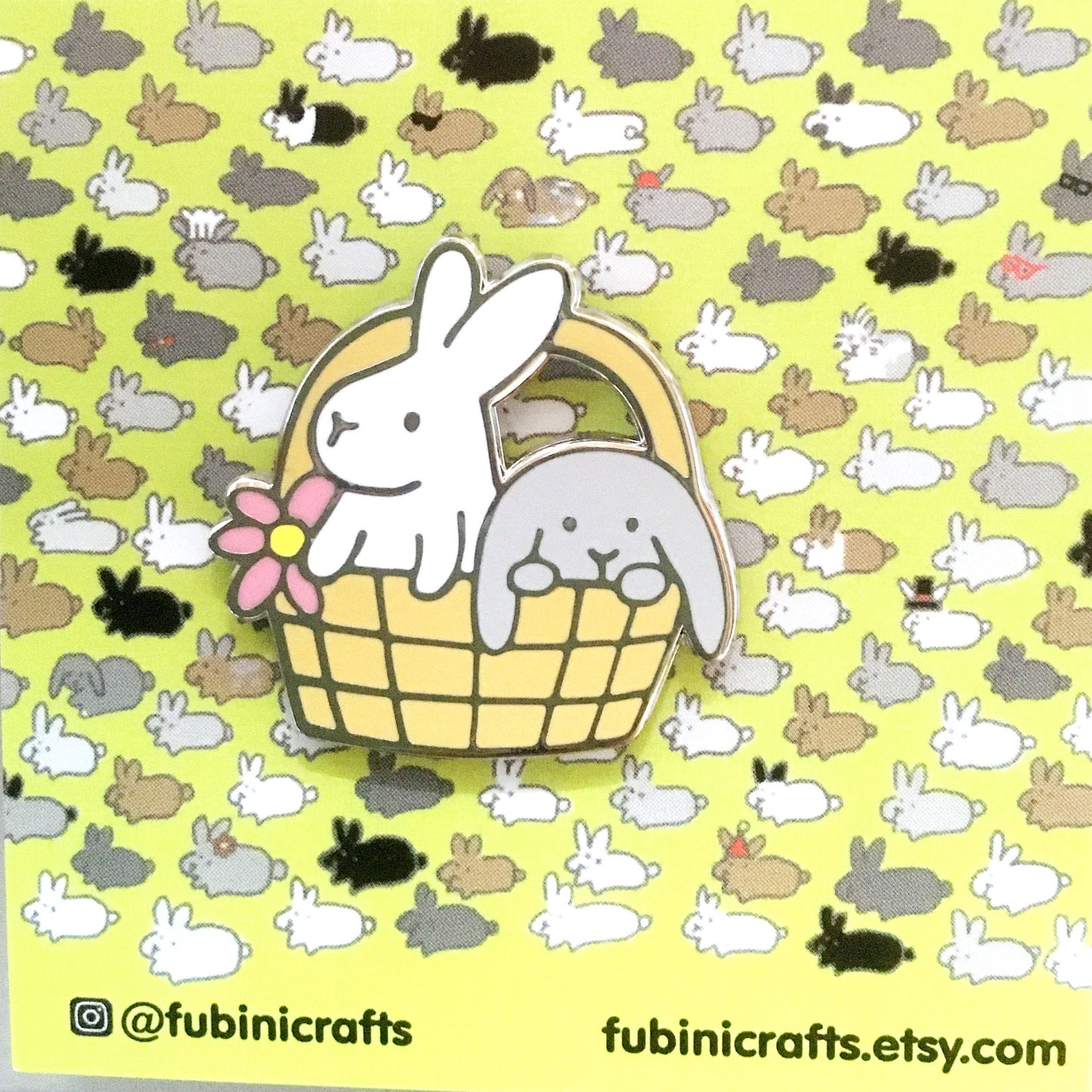 Basket of Bunnies Easter Pin