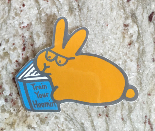Book Bunny 4” Sticker (Train Your Hoomin)