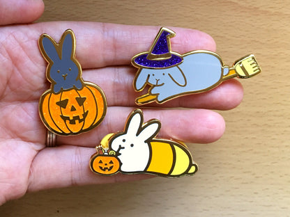 Candy Corn Bunny Halloween Pin
