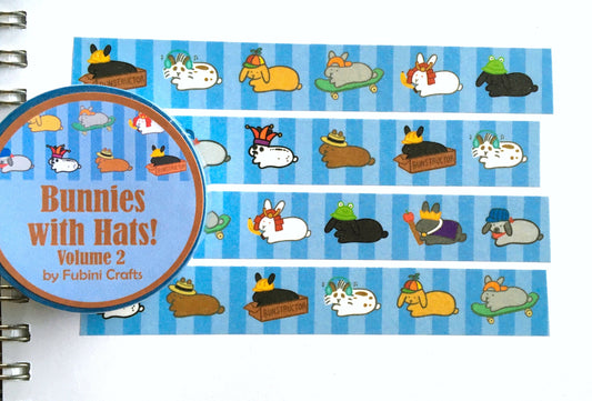 Bunnies with Hats Volume 2 Washi Tape 15mm x 10m