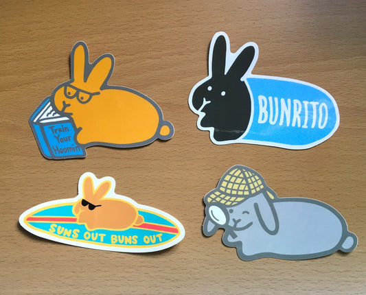Big Bunny Sticker Bundle Four Pack