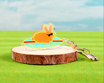 Sun Out Buns Out Acrylic Keychain 2.5”