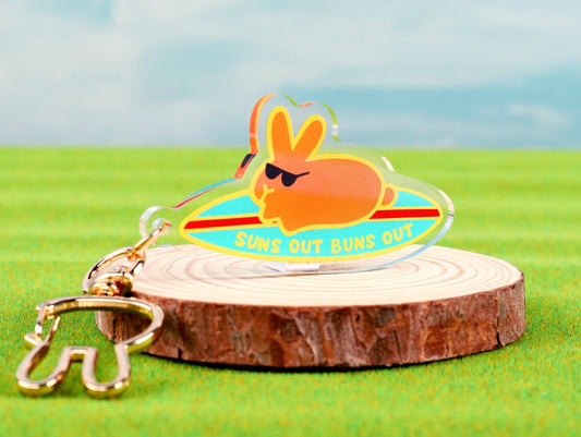 Sun Out Buns Out Acrylic Keychain 2.5”